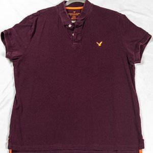 American Eagle Men's XL Slim Fit Polo Burgundy